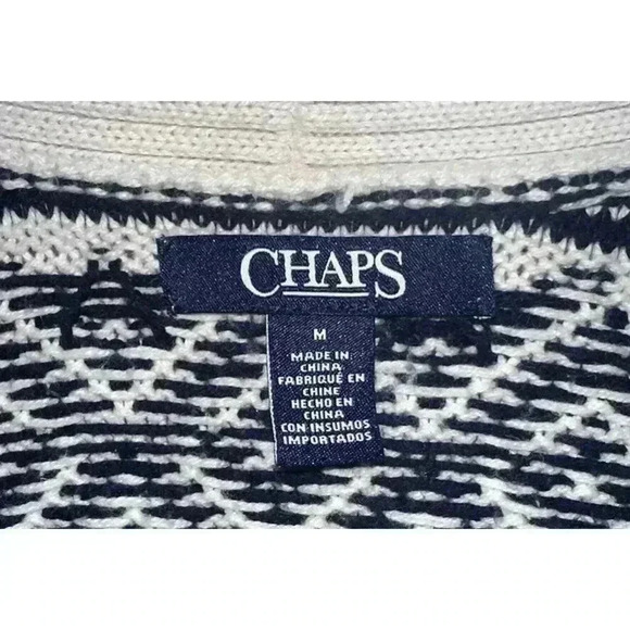 CHAPS Women’s Small Ralph Lauren Southwestern Open Front Sweater Cardigan - Picture 3 of 5